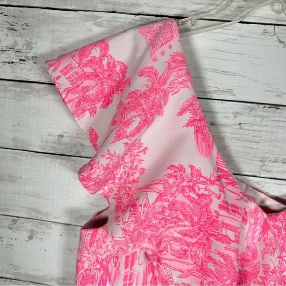 Lilly Pulitzer Arlana Resort White Palm Beach Anniversary Toile Dress Romper 12 - Picture 6 of 11